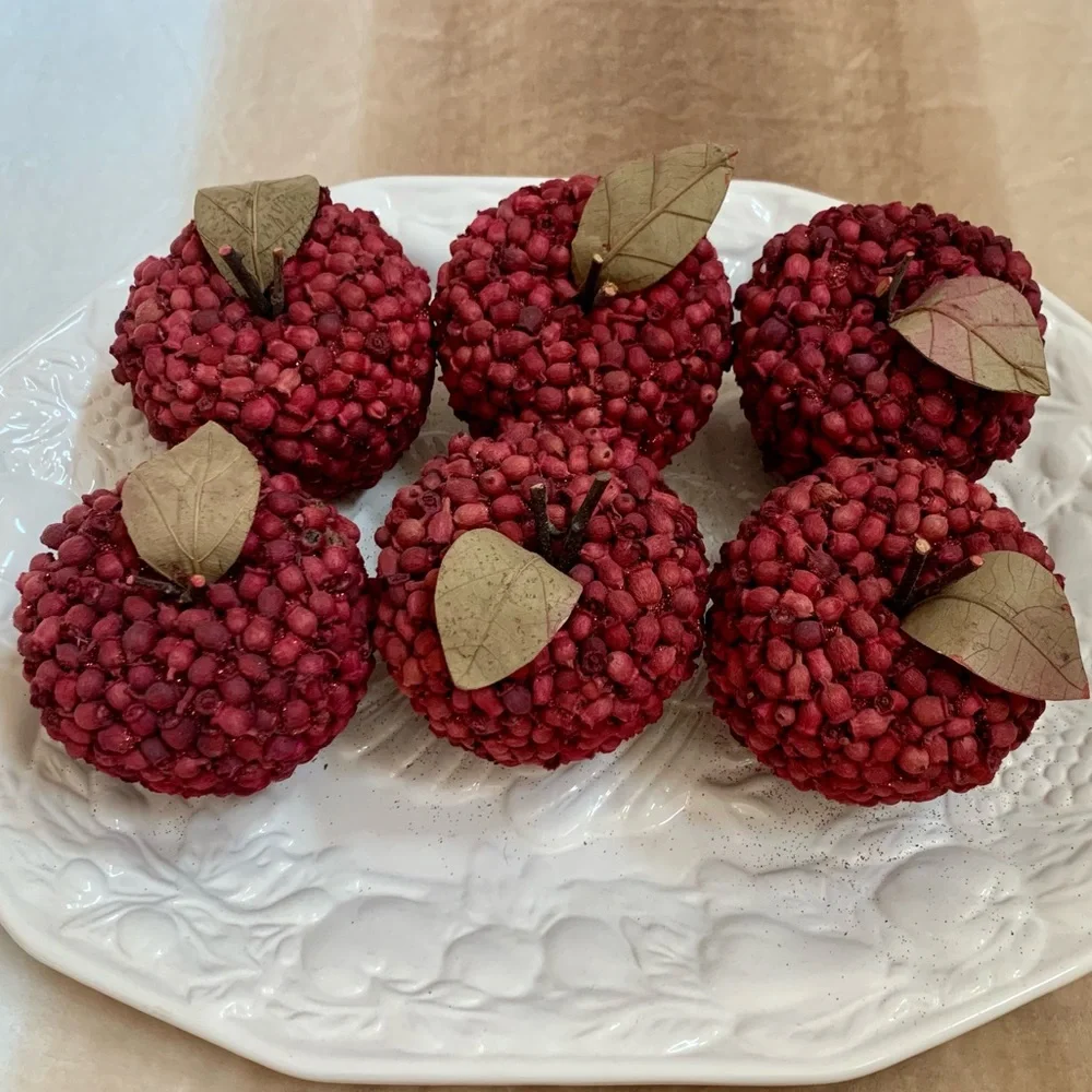Set of 6 Decorative Red Apples Size 4x4